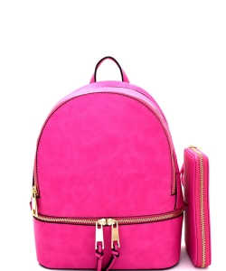 New Fashion Backpack with Wallet LP1062W FUSHIA